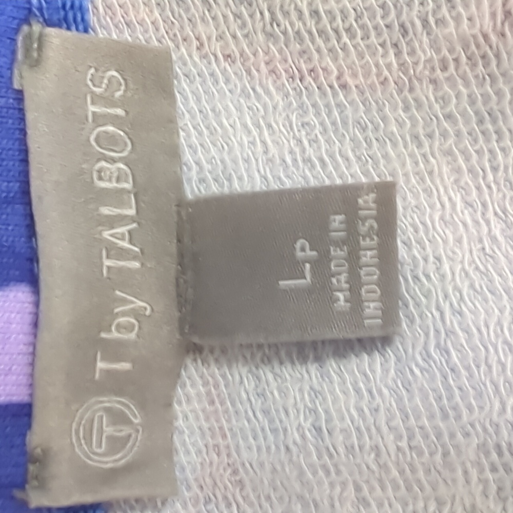 Like New Talbots Patch Pocket Lavender/Blue Floral T-shirt Dress Large Petite - Picture 6 of 7